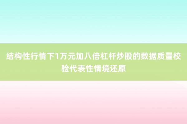 结构性行情下1万元加八倍杠杆炒股的数据质量校验代表性情境还原