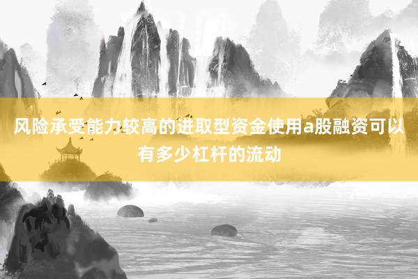 风险承受能力较高的进取型资金使用a股融资可以有多少杠杆的流动