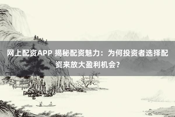 网上配资APP 揭秘配资魅力：为何投资者选择配资来放大盈利机会？